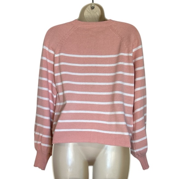 Sweater, pink with white stripes size S - Picture 2 of 7